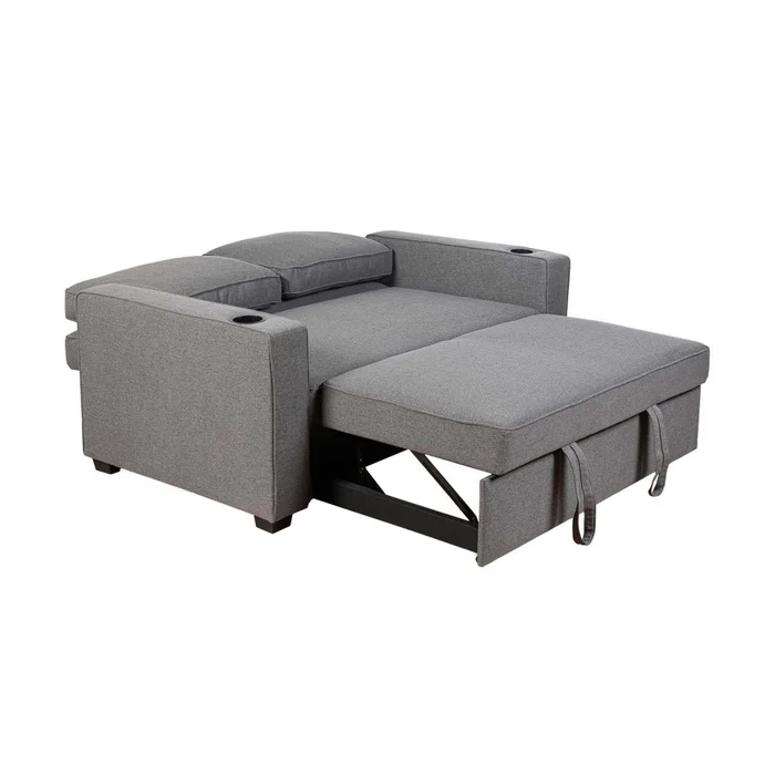 Sofá Cama 2 Cuerpos Tela Gris Miley Gris Osc en Gris - Sillones y sofás, Uruguay | Divino, vista 3