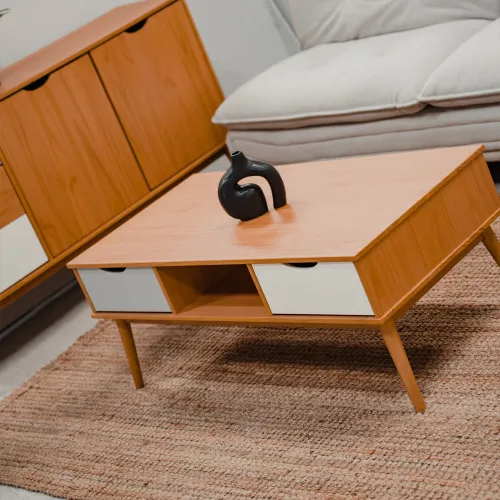 Mesa de Living Praga en Madera natural - Mesas de living, Uruguay | Ecowood