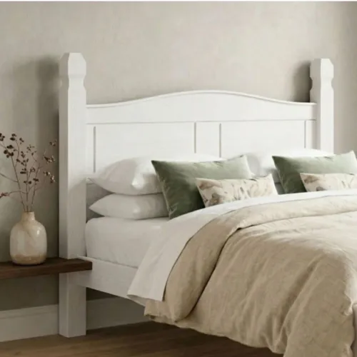 Respaldo Queen Madera Maciza 160cm - Blanco en Blanco - Respaldos de cama, Uruguay | Rústico Hogar