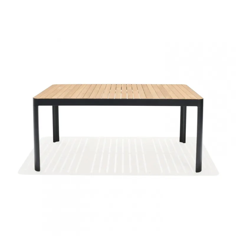 Mesa Aluminio y Teca - Portals 161x95cm en Multicolor - Muebles para el exterior, Uruguay | Rústico Hogar