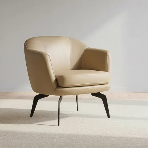 Butaca Fija 1 Cuerpo Cuero-100-natural Verde 1002 Khaki en KHAKI - Sillones y sofás, Uruguay | Divino