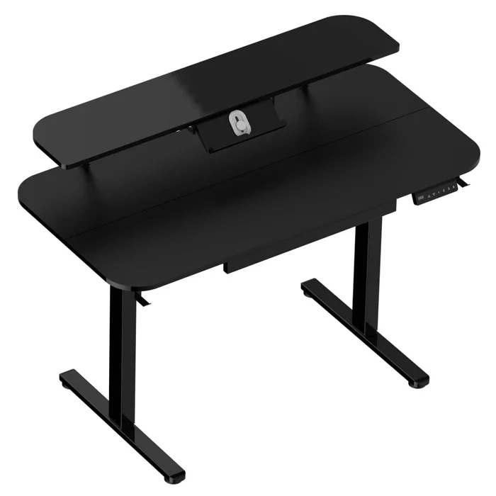 Escritorio Regulable Metal-y-mdf Negro Aileron en Negro - Escritorios y sillas de escritorio, Uruguay | Divino, vista 2
