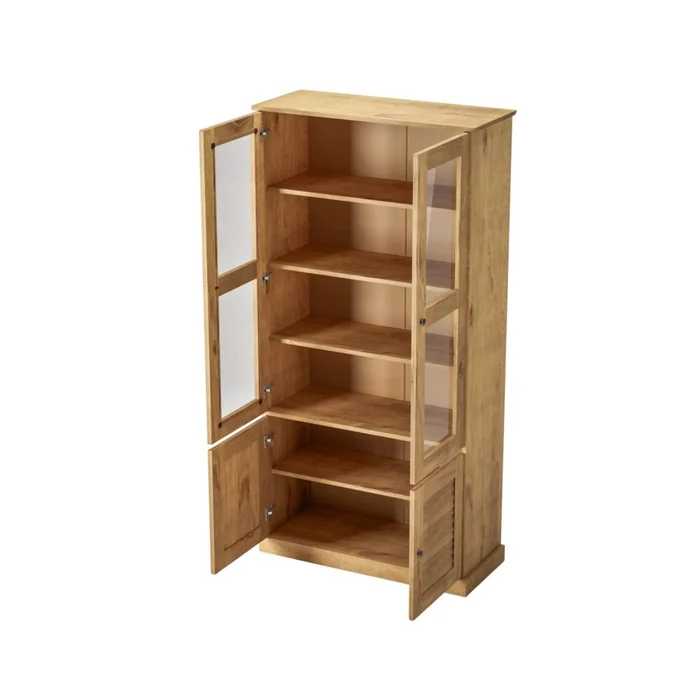Cristalero - 4 Puertas - Línea Oslo - Natural en Madera natural - Bibliotecas, Uruguay | Ecowood, vista 3