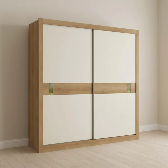 Placard Copenhagen 2 Puertas Mdp Natural-beige Natural/offwhite en Madera natural - Roperos y placares, Uruguay | Divino