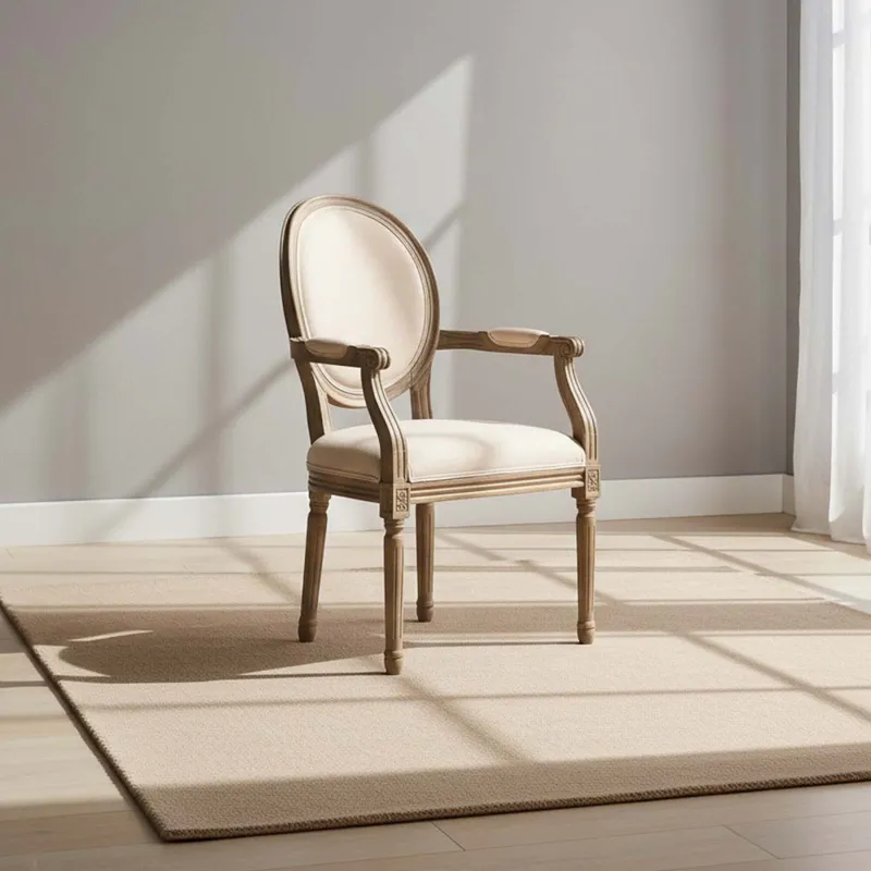Butaca Madera-y-tela Natural-beige Estilo Luis Xv en Madera natural - Sillas, Uruguay | Divino
