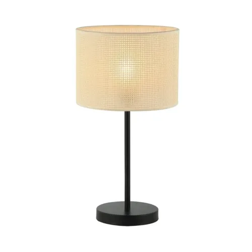 LAMPARA DE MESA D25x45CM TEJIDO/METAL BEIGE/NEGRO en Multicolor - Lámparas de mesa, Uruguay | Koz