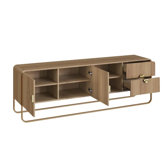 Rack Luna - Grande - Natural en Marrón - Muebles para TV, Uruguay | NYR, vista 2
