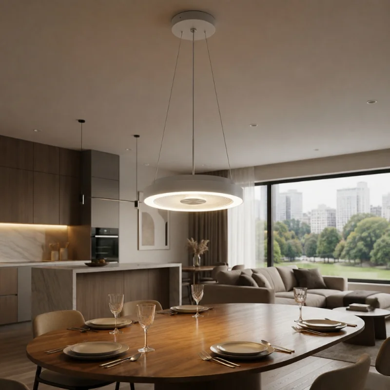 Plafon LED Redondo Bronx Dimerizable CCT Blanco en Blanco - Lámparas colgantes, Uruguay | Serlux, vista 3