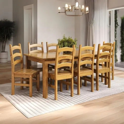 Juego de comedor - 8 sillas 180 cm - Italia en Marrón - Mesas de comedor, Uruguay | Rústico Hogar
