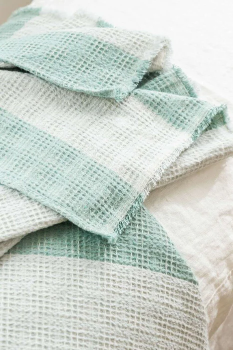 MANTA AUSTRIACA PANAL - VERDE - 2.00 X 1.40 MTS en Verde - Textiles, Uruguay | La Iberica