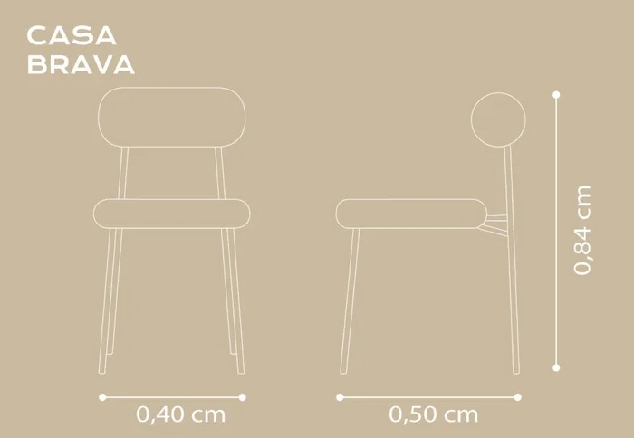 Silla Roll en Lino Chumbo - T1940 /Acero inox. Negro - Sillas, Uruguay | Casa Brava, vista 3