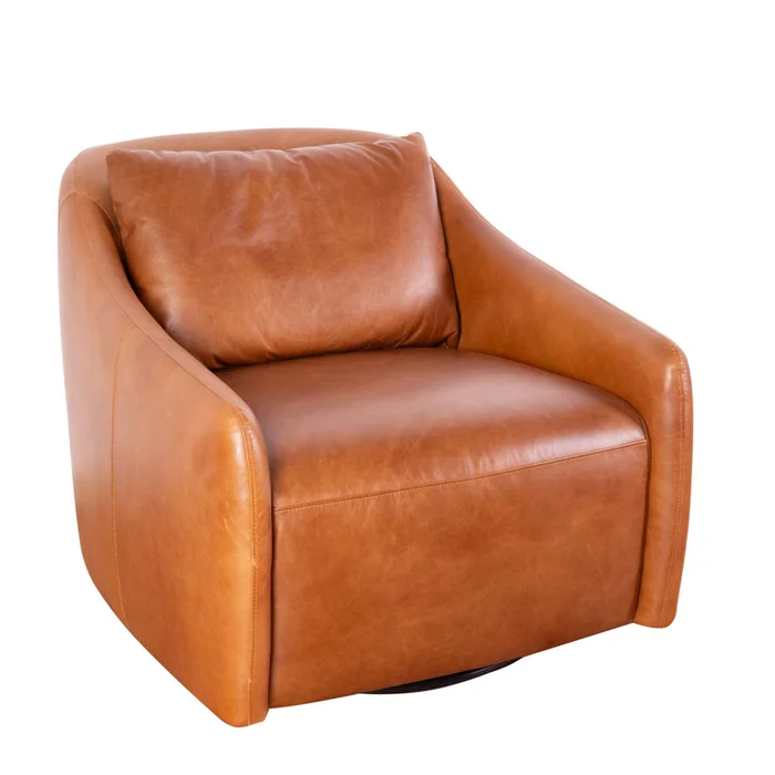 Butaca Giratoria Tela Marron Skylar Castaño en Marrón - Sillones y sofás, Uruguay | Divino, vista 2