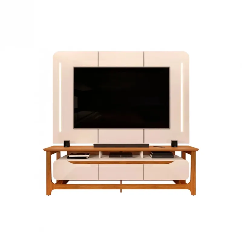 Rack con Panel Salvatore - Blanco - Muebles para TV, Uruguay | Ecowood