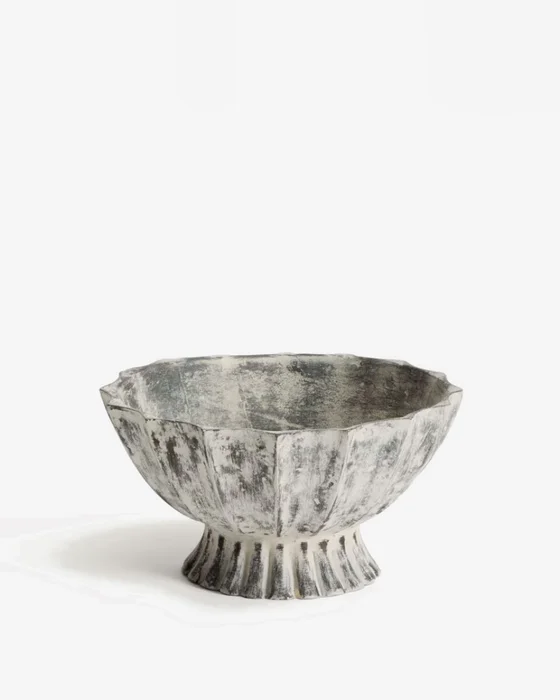 Centro de mesa Valura de papel maché gris - Ø 26 cm en Gris - Jarrones, Uruguay | Kavehome