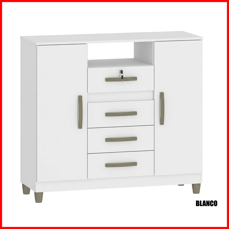 Comoda 4 cajones + 2 puertas – Angra en Multicolor - Cómodas, Uruguay | Punto Unión, vista 3