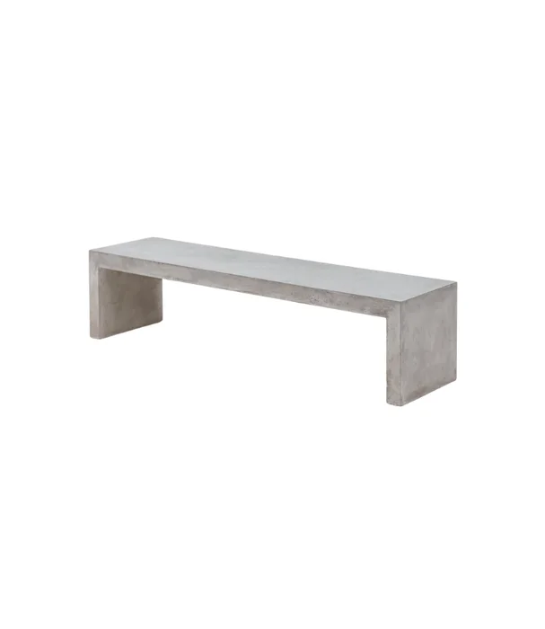 BANCO LARGO CEMENTO PALMA 160CM en Gris - Muebles para el exterior, Uruguay | Más Infinito Casa
