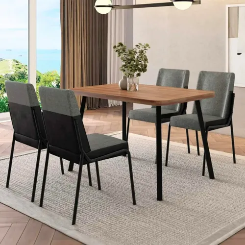 Juego de Comedor Stellar Hug Rectangular 4 sillas - Negro en Negro - Mesas de comedor, Uruguay | Rústico Hogar
