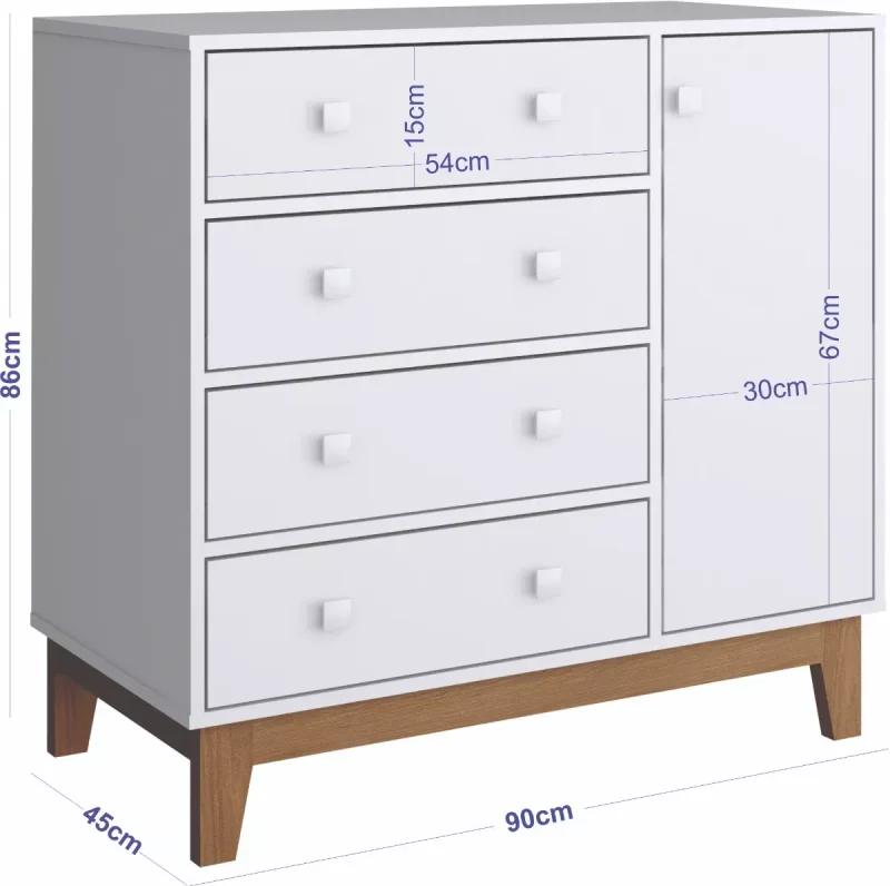 Cajonera Roma con puerta - Cómodas, Uruguay | RM Muebles y Deco, vista 3