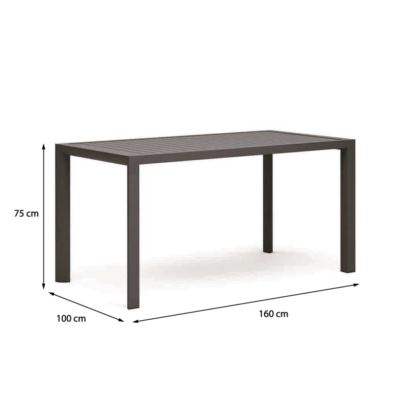 Mesa de exterior Rhodas - 160x100cm en Negro - Mesas de living, Uruguay | Walnut, vista 4