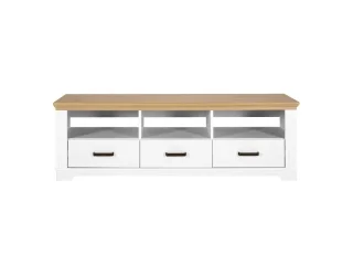Rack para tv 3 cajones con nicho en Acabado: o Pintura UV Washed White (Blanco lavado) - Muebles para TV, Uruguay | Quesal, vista 6