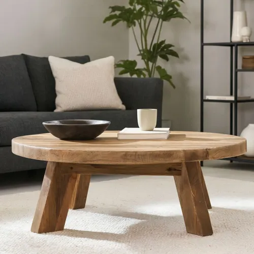 Mesa de living redonda Linea Rimini en Marrón - Mesas de living, Uruguay | La Cueva Muebles
