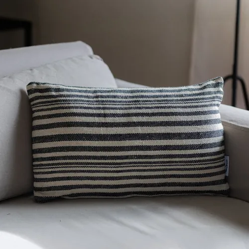 Funda de almohadón algodón 30x50cm - Rayas Taupe en Multicolor - Textiles, Uruguay | Buho Store