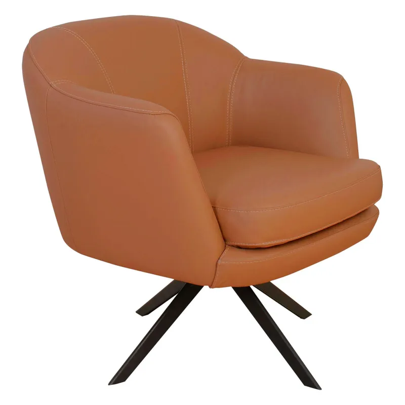 Butaca Giratoria 1 Cuerpo Cuero Marron 1004 Camel en Marrón - Sillones y sofás, Uruguay | Divino