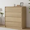 Comoda Cajonera Carla para Dormitorio 4 Cajones con Rieles Telescópicos - Castaño en Madera natural - Cómodas, Uruguay | Mulata, vista 2 de 9