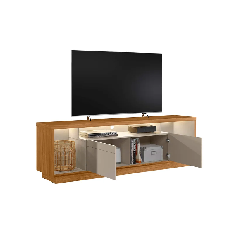 Rack tv Sala Cronos 180cm con tira Led MDF/MDP en Madera natural - Muebles para TV, Uruguay | Balton, vista 12