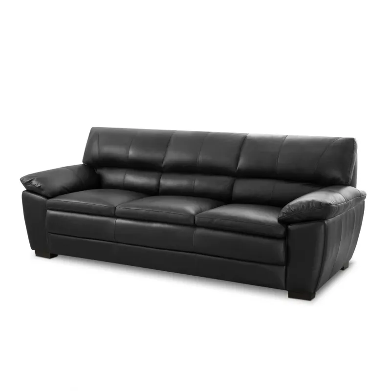 Sillón %100 Cuero - 3 Cuerpos - Promax - Negro en Negro - Sillones y sofás, Uruguay | Ecowood