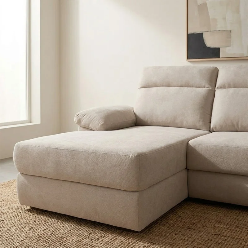 Rinconera Owen - Tela Microfibra - Chaise izquierdo - 12072 (Beige) en Beige - Sillones y sofás, Uruguay | Nyr, vista 4