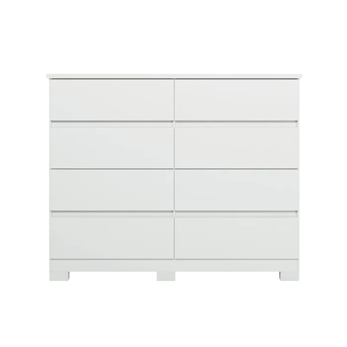 Comoda Roma 8 Cajones Moderna 100% Mdp Con Patas en Blanco - Cómodas, Uruguay | Soy Hogar, vista 3