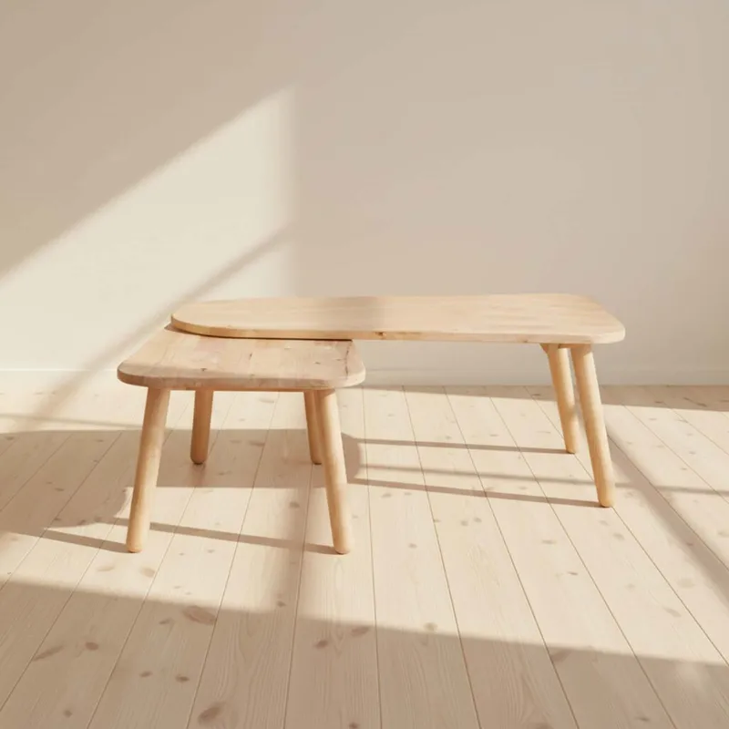 Mesa Ratona Madera Natural-beige Montana Natural en Madera natural - Mesas de living, Uruguay | Divino