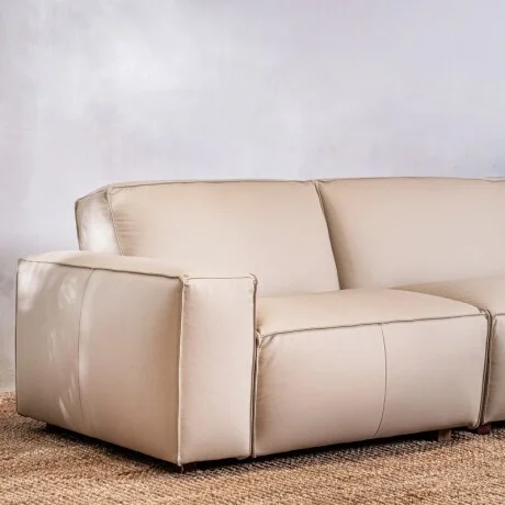 Sillón Modulado Cuero Orvalho Duna en Beige - Sillones y sofás, Uruguay | Aihaus, vista 2