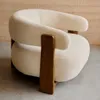 Butaca Granite chenilla beige y patas de madera maciza fresno - acabado nogal FSC 100% en Beige - Butacas, banquetas y puffs, Uruguay | Kavehome, vista 3 de 10
