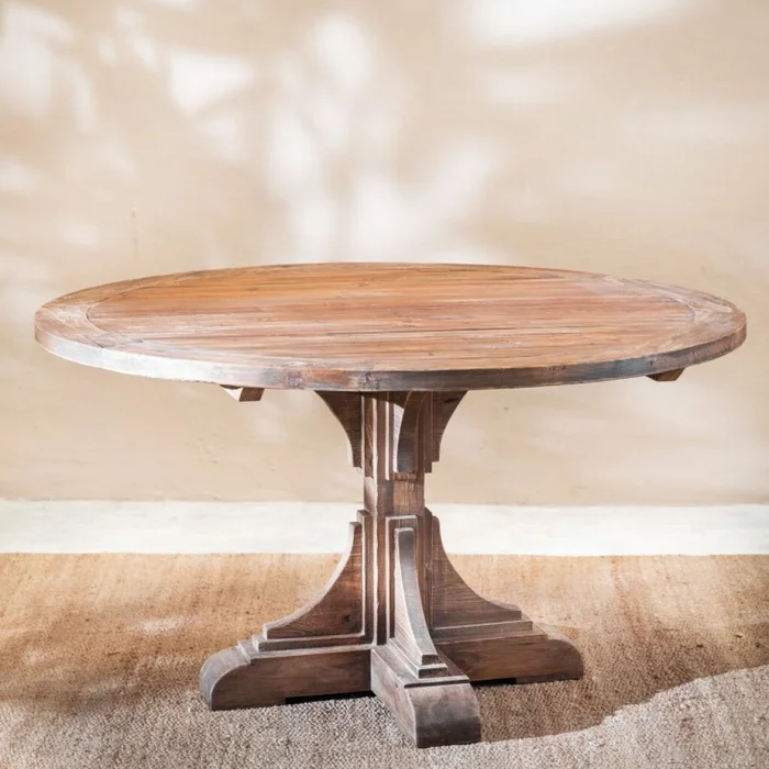 Mesa De Comerdor Derwent Redonda 140 Cm en Madera natural - Mesas de comedor, Uruguay | Aihaus