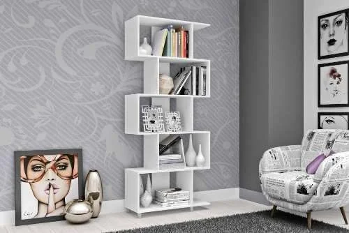 Biblioteca Estanterías Linea Retro 5 Estantes Blanco Esm209 en Blanco - Bibliotecas, Uruguay | Soy Hogar, vista 4