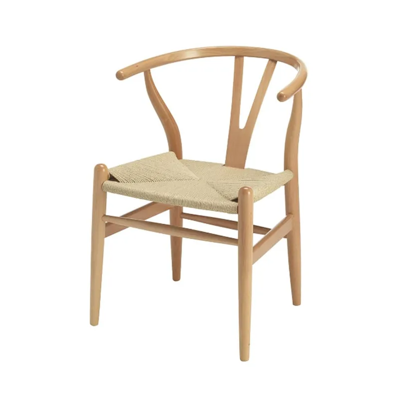Silla De Comedor Wishbone Madera Beech Y Asiento Ratan Natural - Sillas, Uruguay | Lais Muebles
