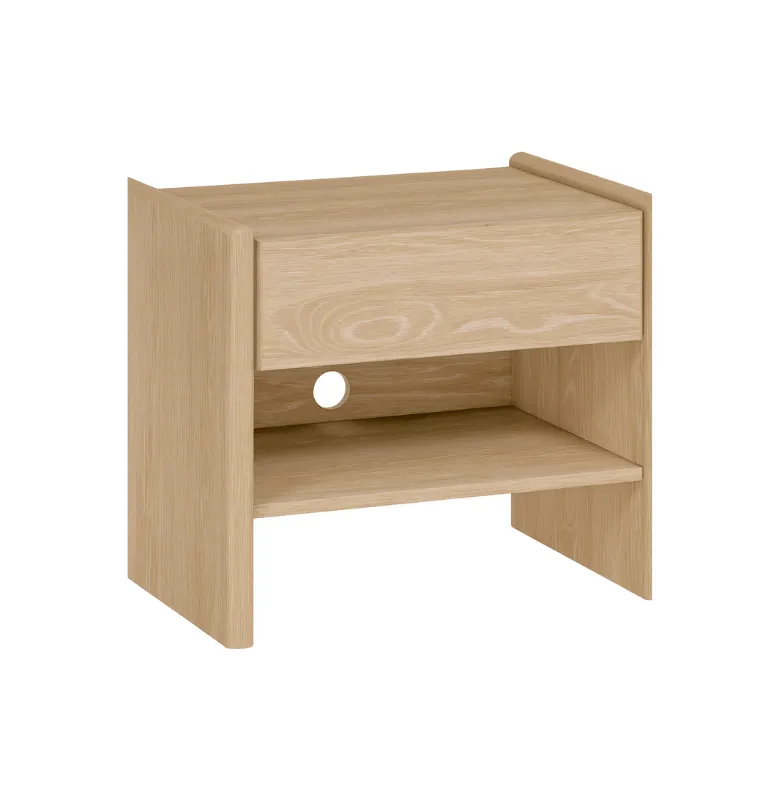 MESA DE LUZ BAKERS ROBLE 1 CAJON en Madera natural - Mesas de luz, Uruguay | Masinfinito Casa