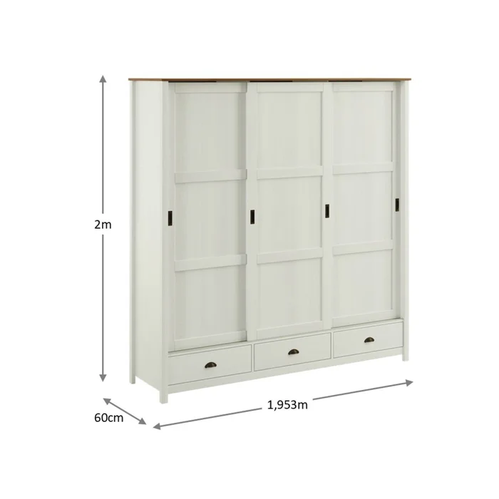 Placard 3 Puertas Madera Natural-beige Adaku 2.0 en Blanco - Roperos y placares, Uruguay | Divino, vista 4