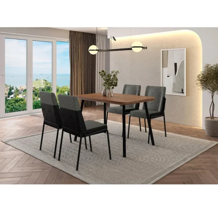Juego de Comedor Star Rectangular 4 sillas en Gris - Sillas, Uruguay | Ecowood, vista 2