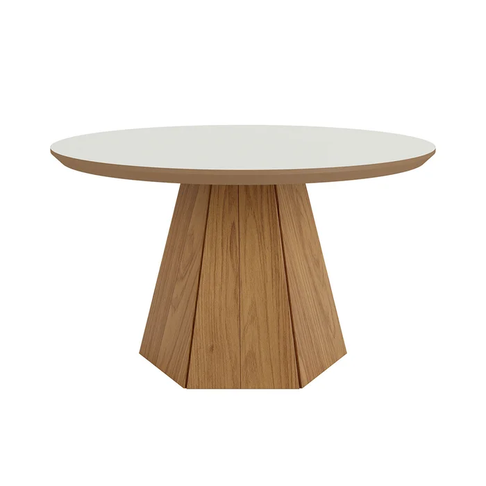 Mesa Ratona de Centro Lorena Hexagonal 70CM - OFF WHITE/FREIJO - Mesas de living, Uruguay | Balton, vista 5
