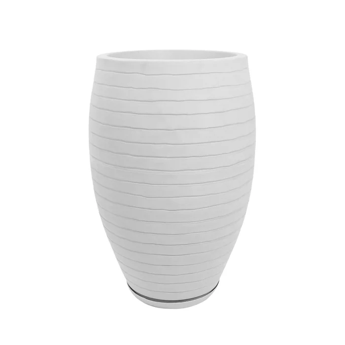 Maceta Plastico Blanco Relevo 34 en Blanco - Jarrones, Uruguay | Divino