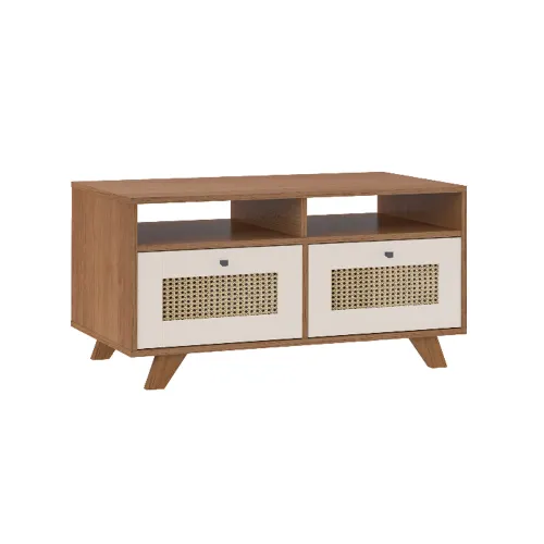 Mesa De Centro Living 2 Cajones 2 Estantes Con Patas - Mesas de arrimo, Uruguay | Muebles Express