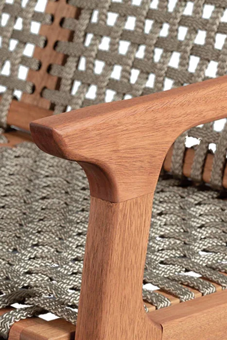SOFA TRACO 2 LUGARES CUERDA RAMI 119x72x83CM JATOBA en Madera natural - Muebles para el exterior, Uruguay | Vinibel, vista 6