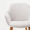 Silla Aleli de chenilla beige y patas de madera maciza de fresno con acabado nogal en Beige - Sillas, Uruguay | Kavehome, vista 7 de 10