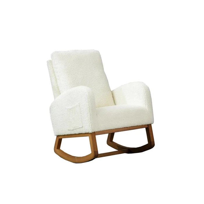 Poltrona mecedora - Wind - Blanco/Nogal en Blanco - Sillones y sofás, Uruguay | Rústico Hogar
