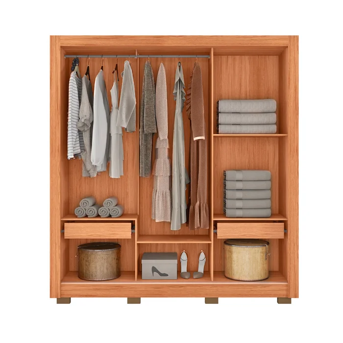 Ropero Chile Lux 1.9 Color Freijo/off White en Madera natural - Roperos y placares, Uruguay | Castro, vista 3