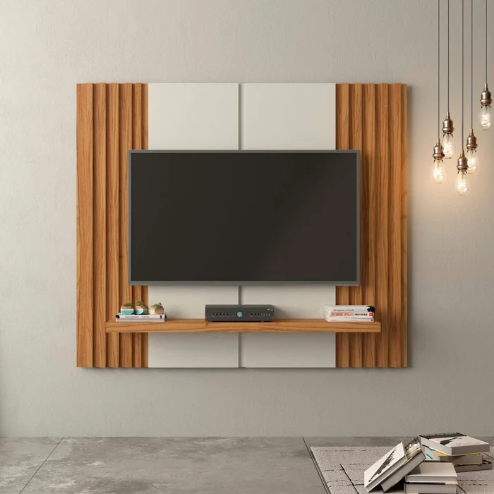 Panel para TV 140cm 55" - 100% MDF en Madera natural - Muebles para TV, Uruguay | Balton, vista 2