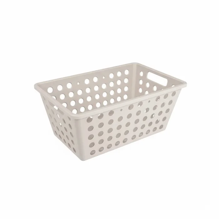 CESTO PLASTICO 4.4L 28,8X19,1X12,3CM LIGHT GRAY en Beige - Canastos, Uruguay | Decohogar